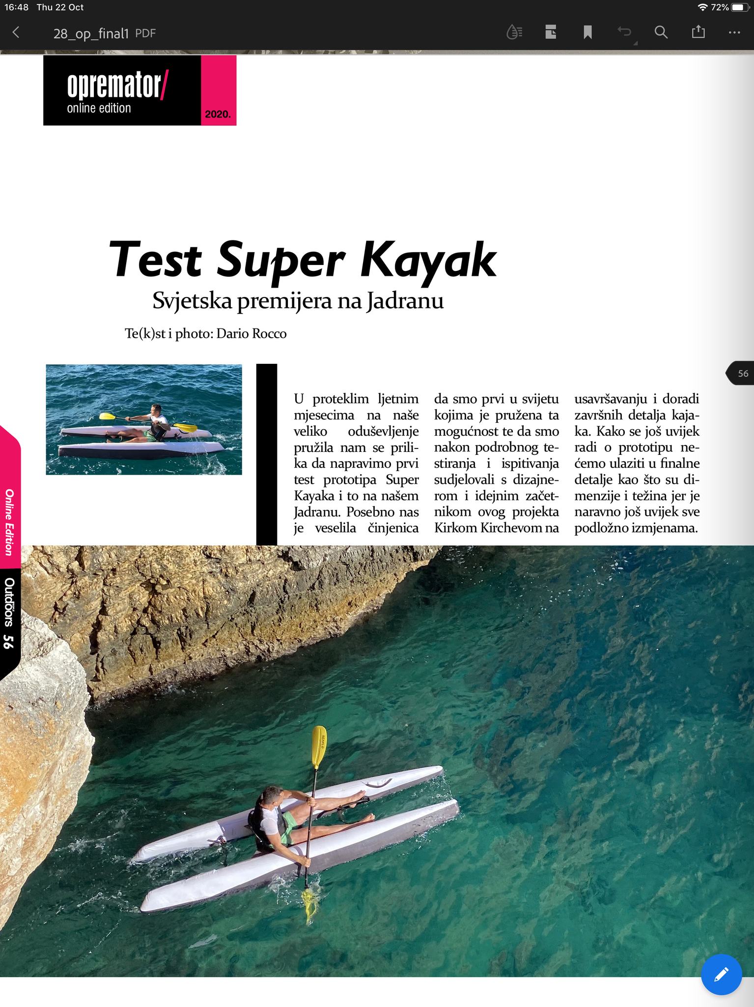 Outside People mag - reviews Super Kayak